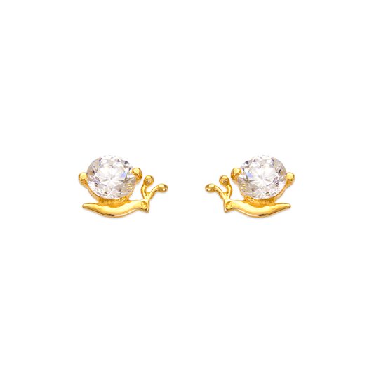 Snail CZ Stud Earrings