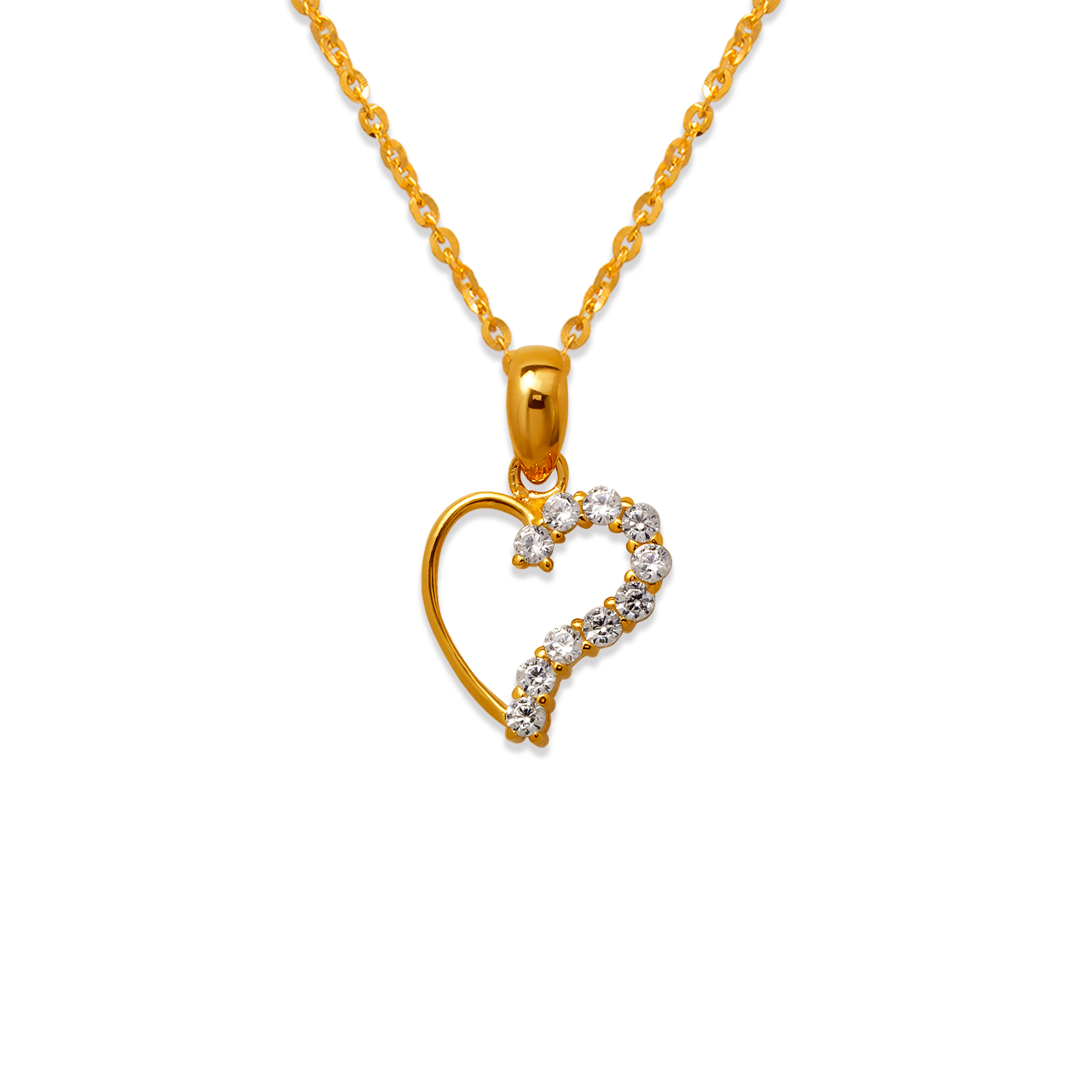 Heart White CZ Pendant