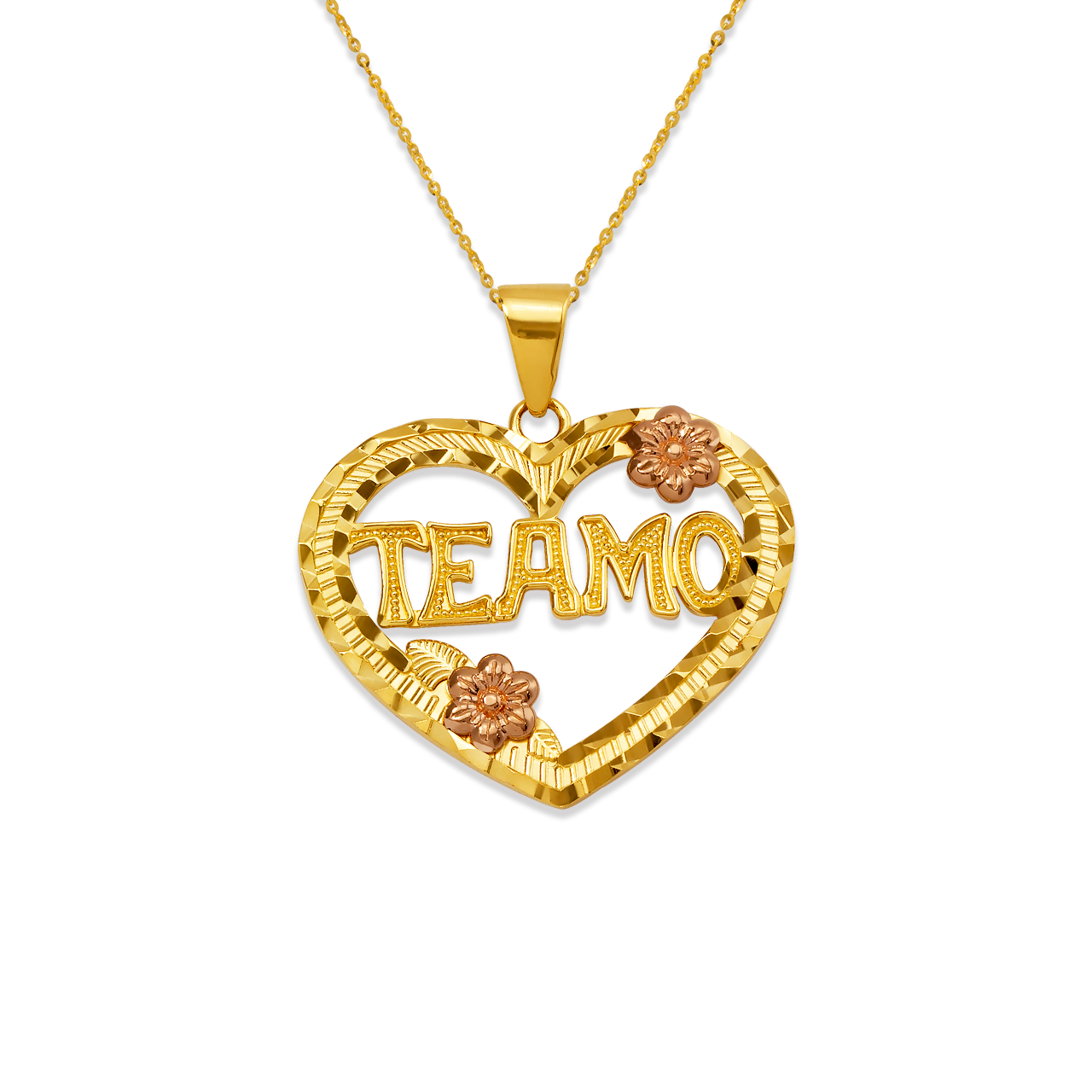 Te Amo Rose Heart Pendant