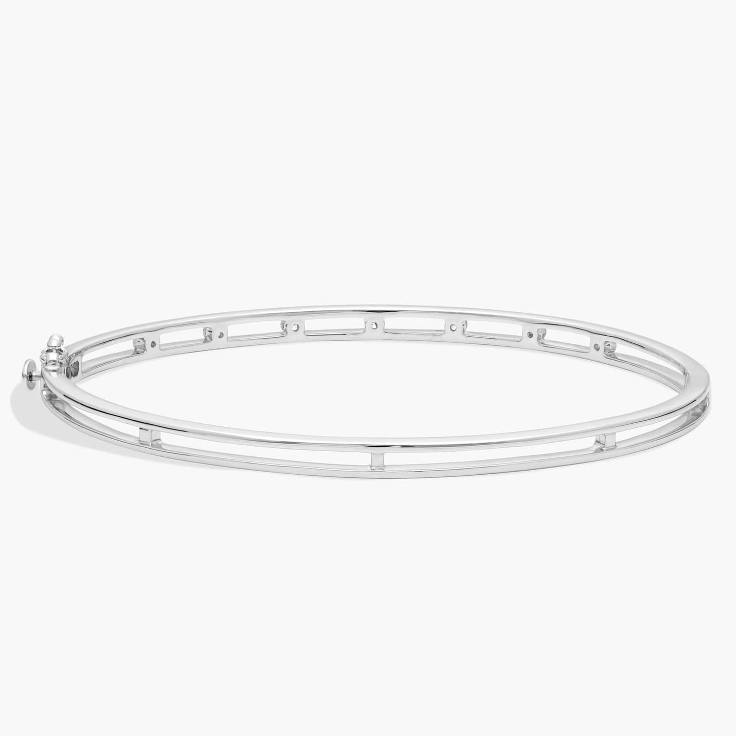 Diamond Station Bangle Bracelet