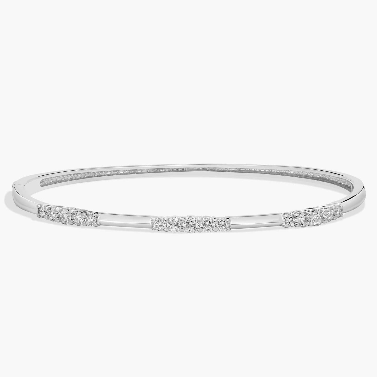 Graduated Cluster Diamond Bangle Bracelet