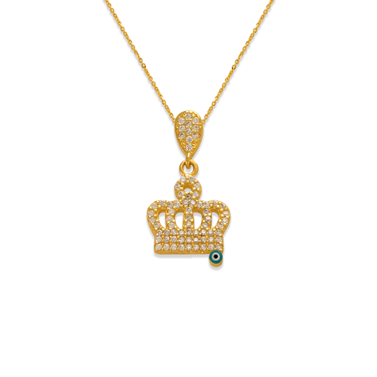 Fancy Crown with Eye CZ Pendant