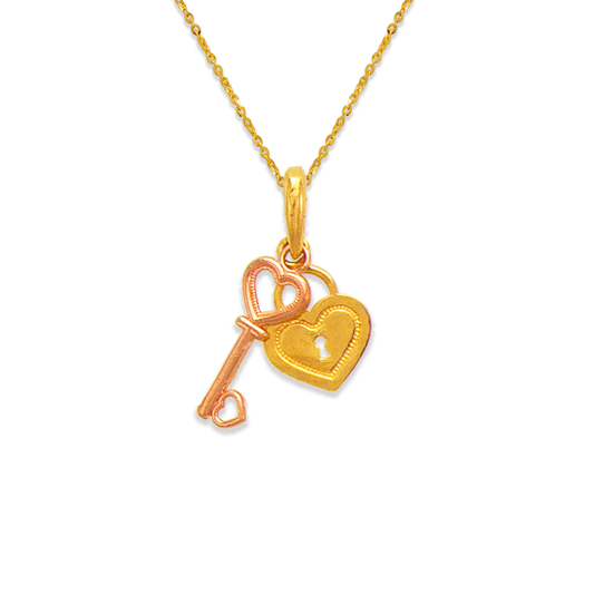 Heart and Key Pendant