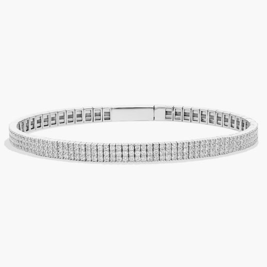 3 Row Diamond Bangle Bracelet