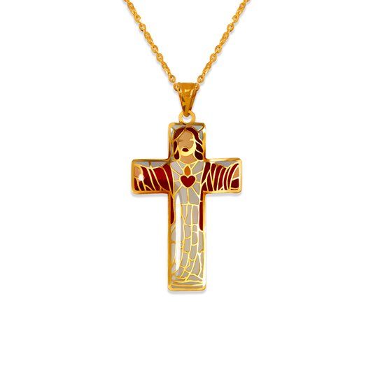 Jesus Cross Enamel Pendant