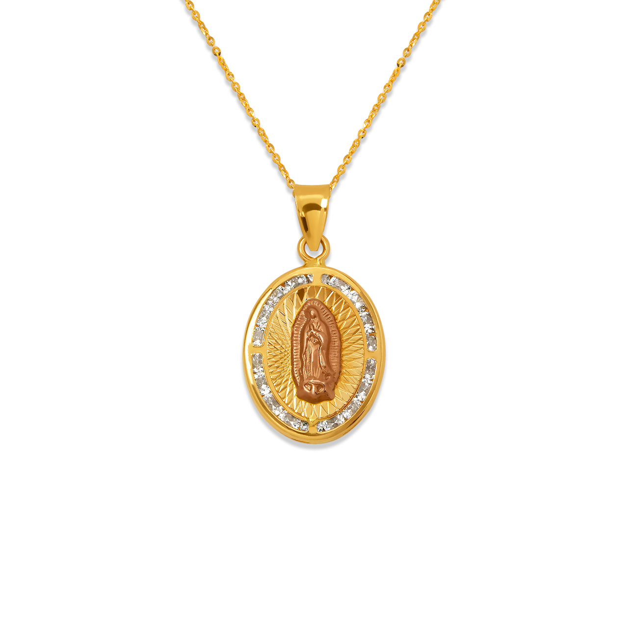 Oval Guadalupe CZ Pendant