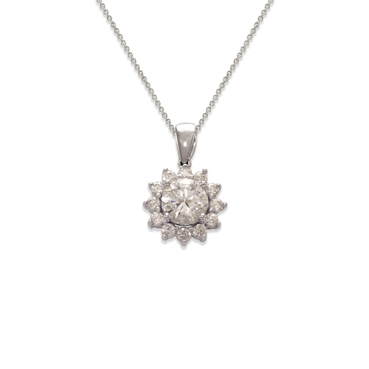 Fancy Flower CZ Pendant