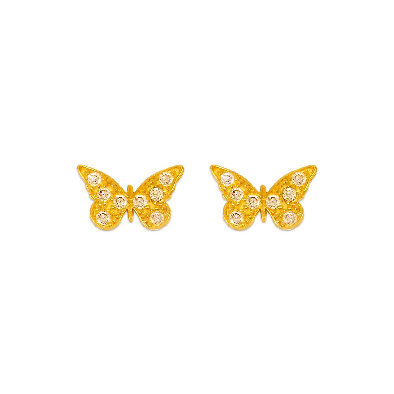 Butterfly Pave CZ Stud Earrings