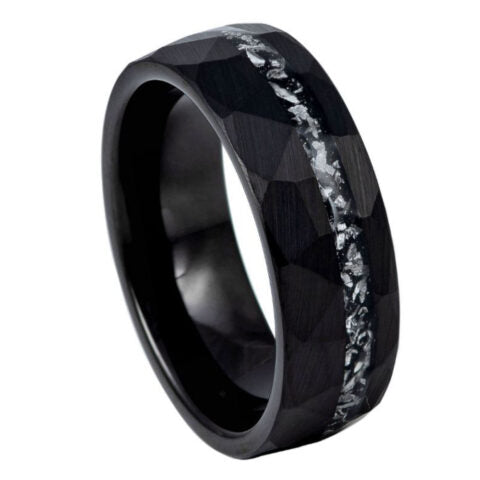 Black Hammered IP Plated with Titanium Shaving Inlay