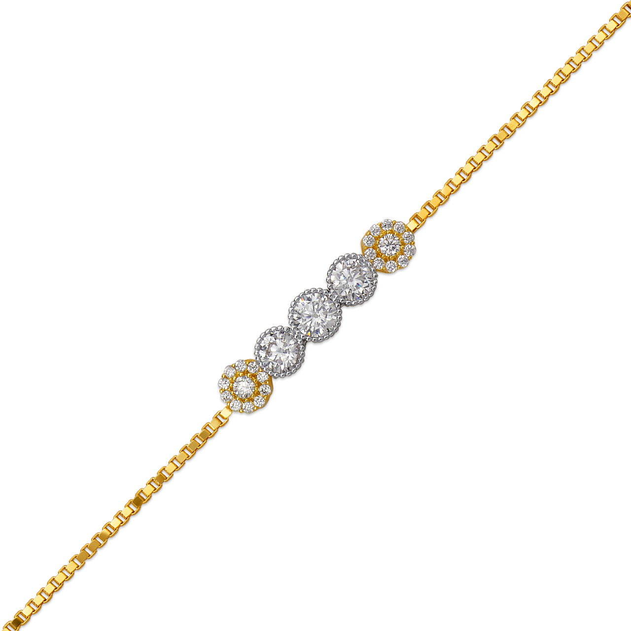 Ladies High Polished CZ Bracelet