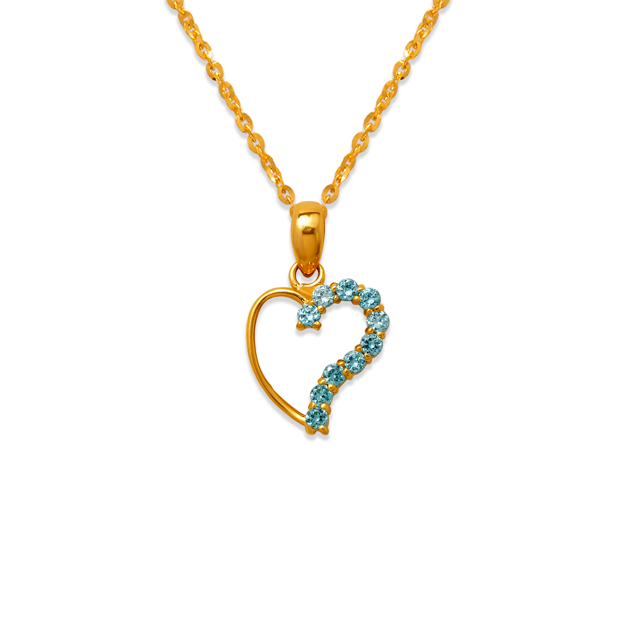 Heart Blue CZ Pendant