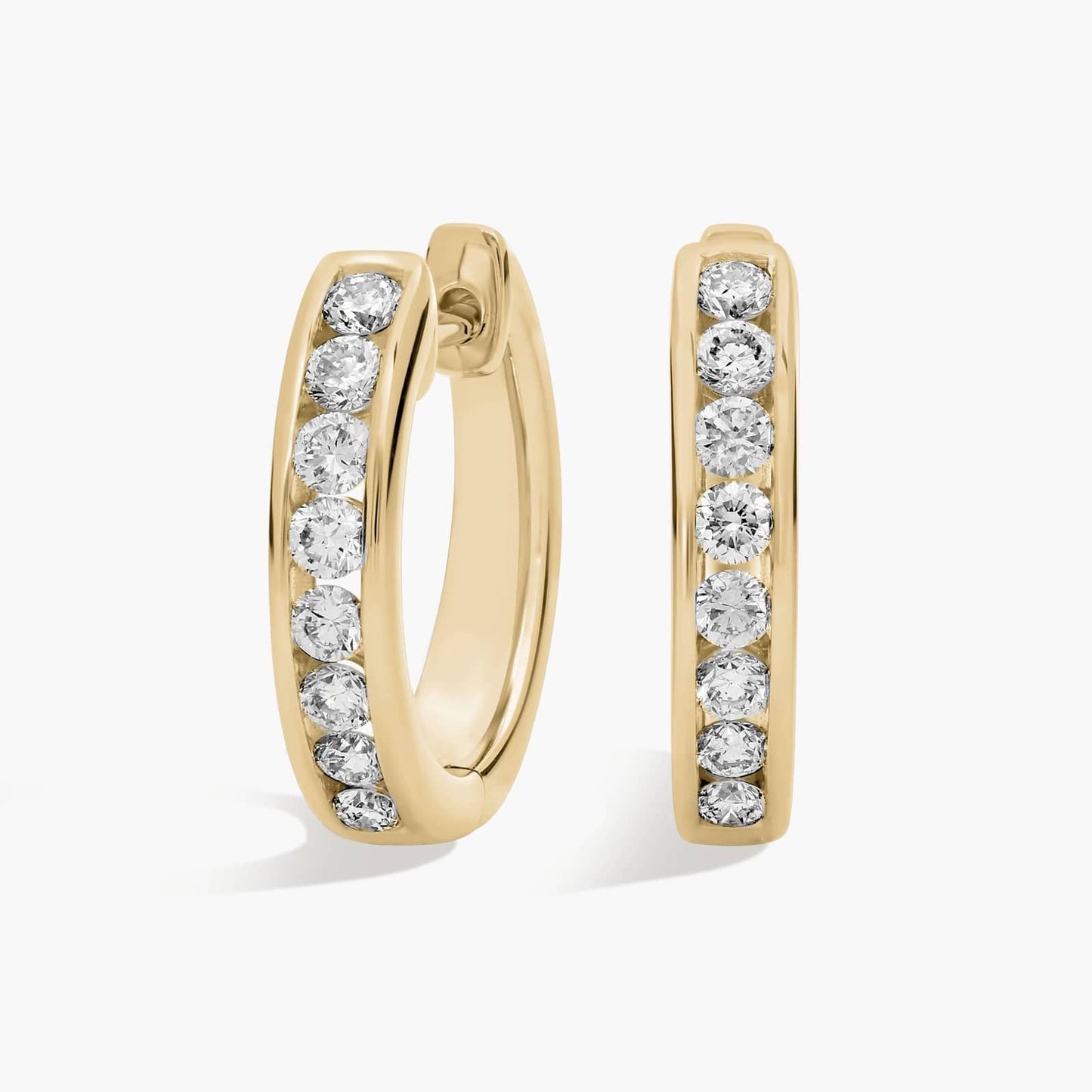 Diamond Channel Hoop Earrings