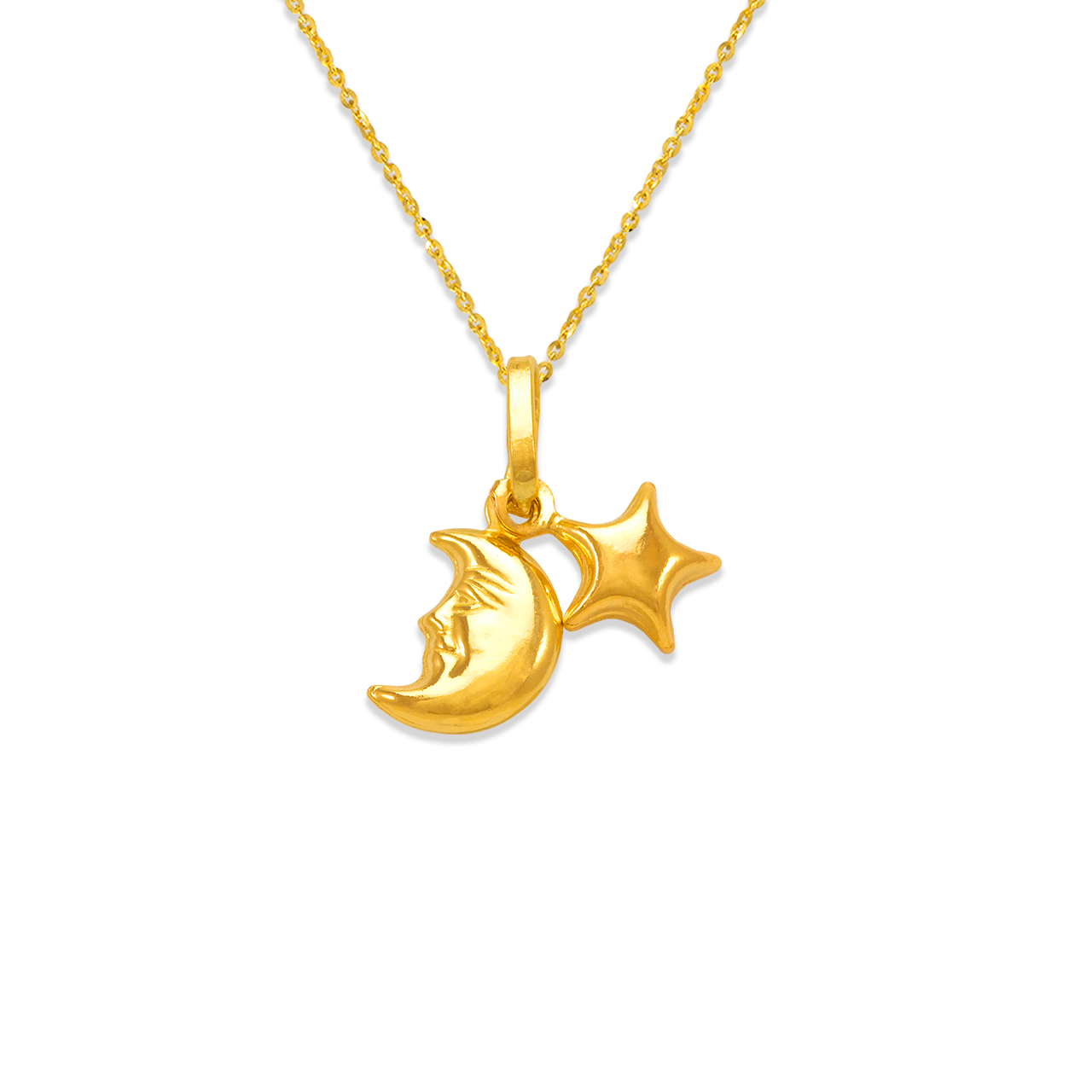 Moon and Star Charm Pendant