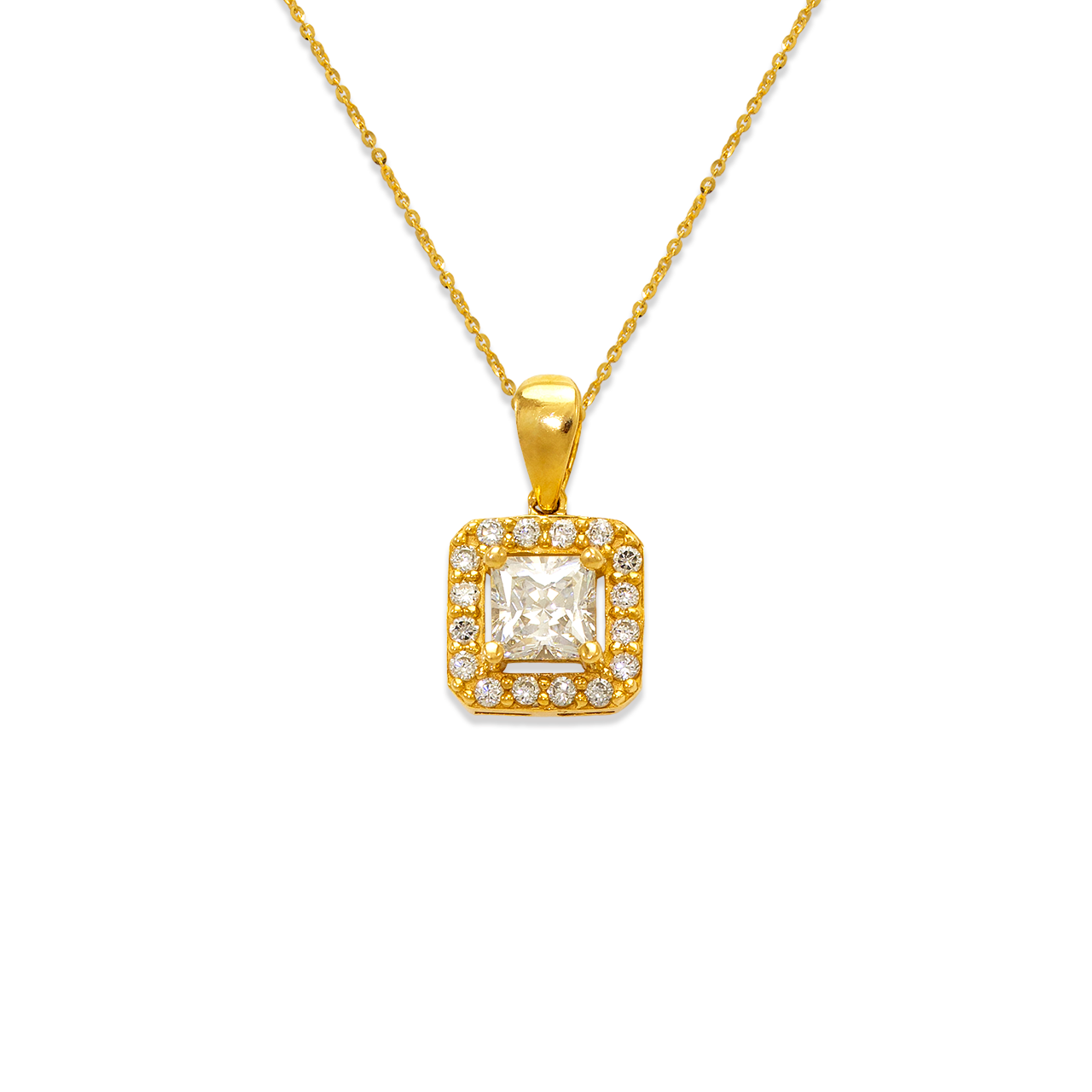 Fancy Princess Cut CZ Pendant