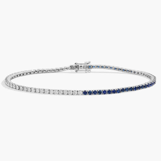 Half And Half Round Diamond Tennis Bracelet