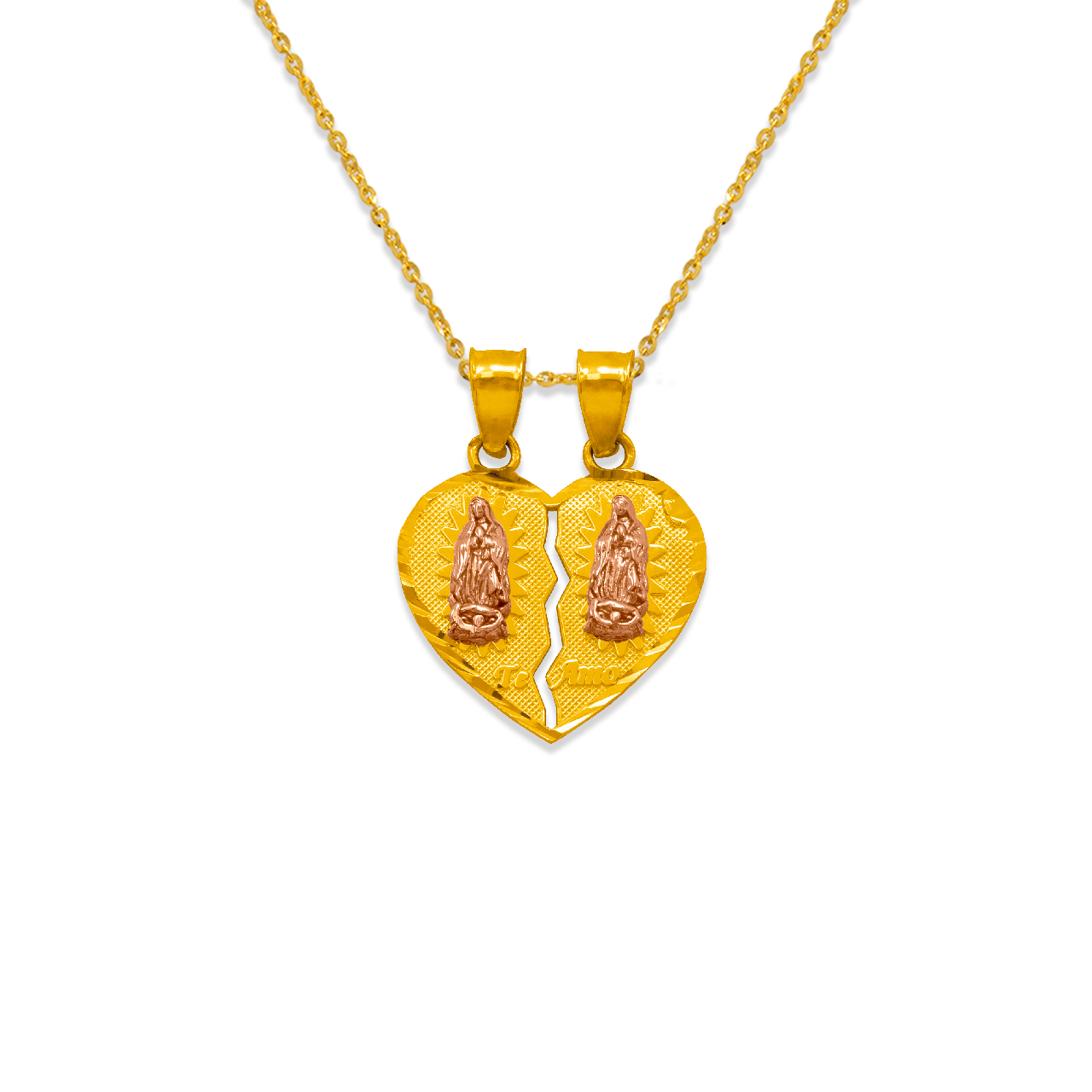 Two-Piece Guadalupe Heart Pendant