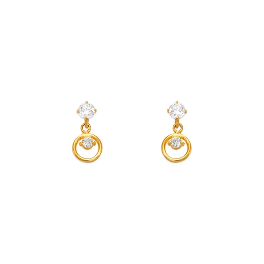 Dangling Circle CZ Stud Earrings