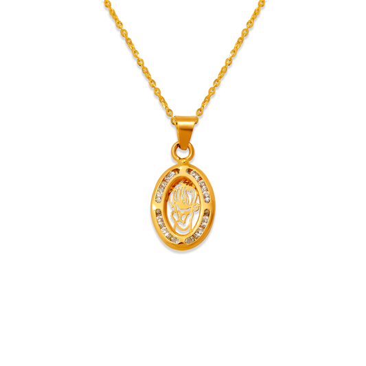 Oval Girl Communion CZ Pendant