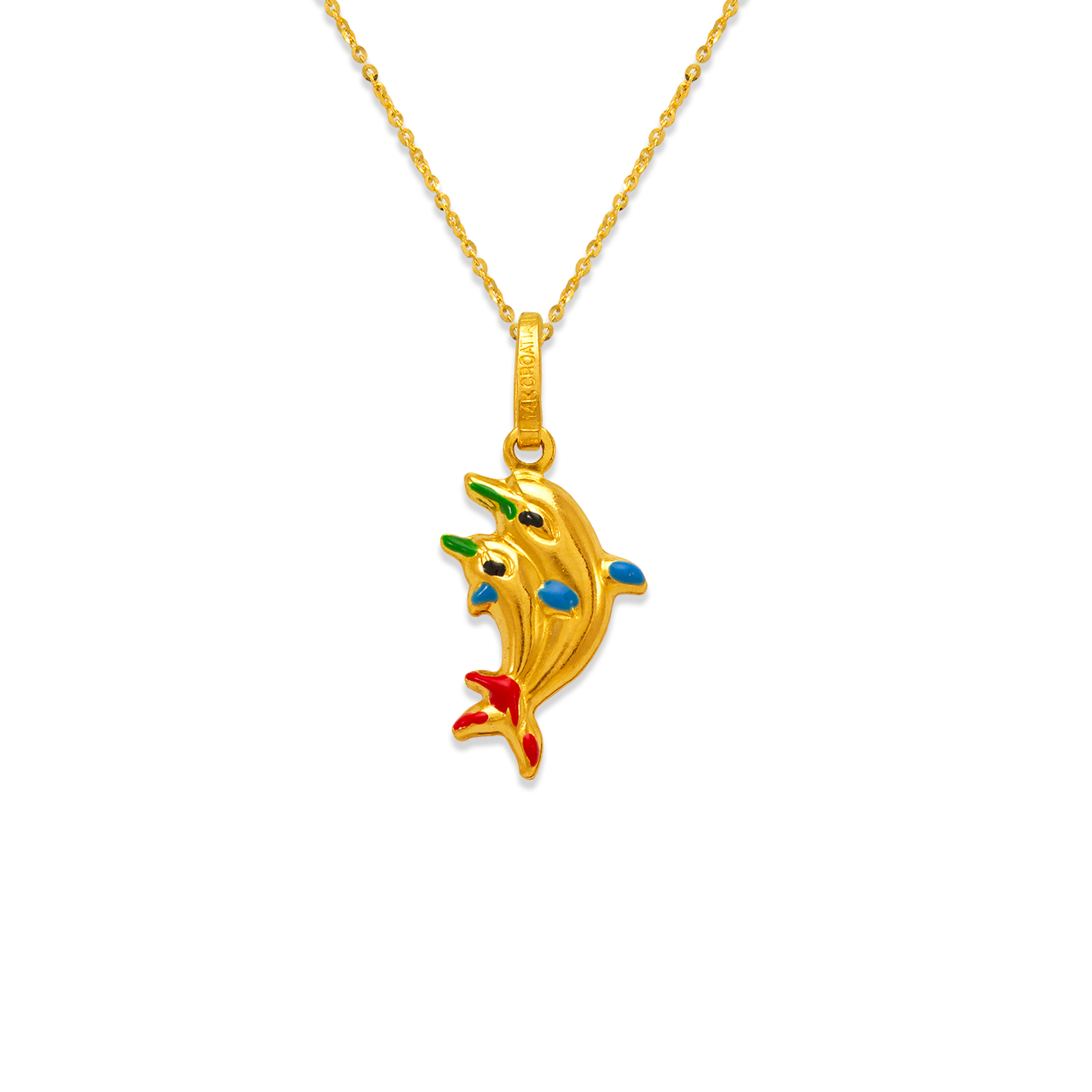 Two Dolphins Enamel Charm Pendant