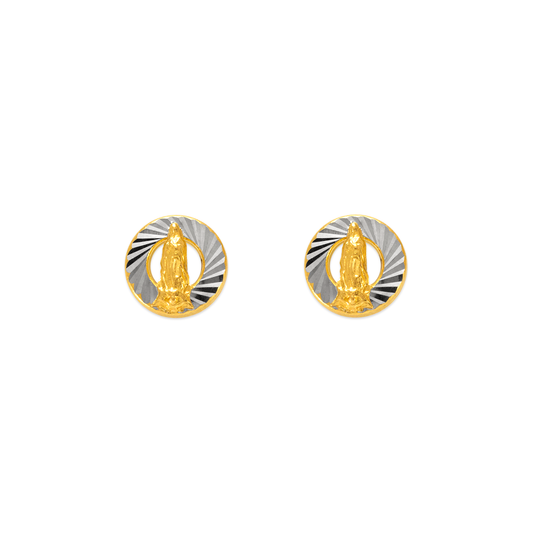 Diamond Cut Guadalupe Ring Stud Earrings