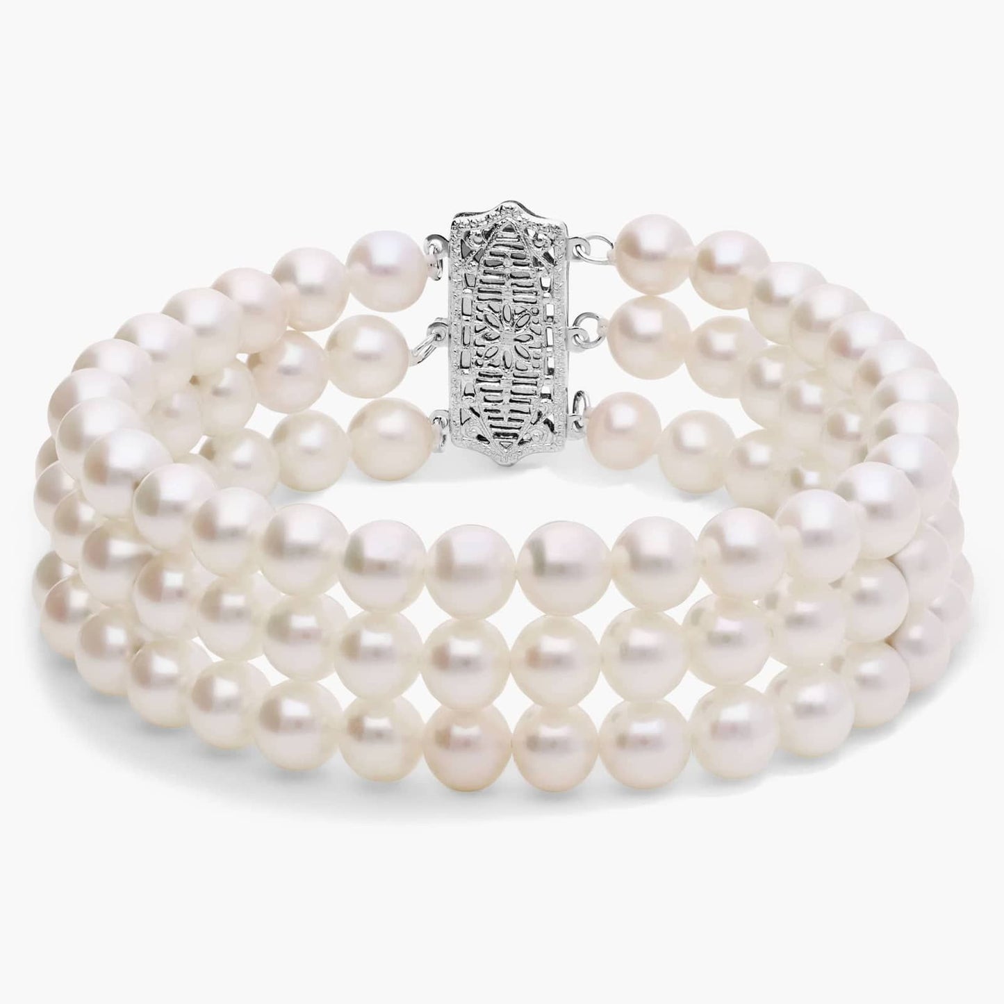 Triple-Strand Freshwater Cultured Pearl Bracelet