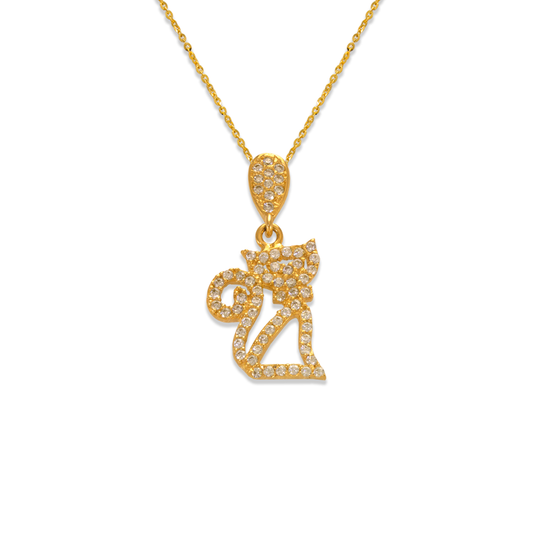 Fancy Cat CZ Pendant