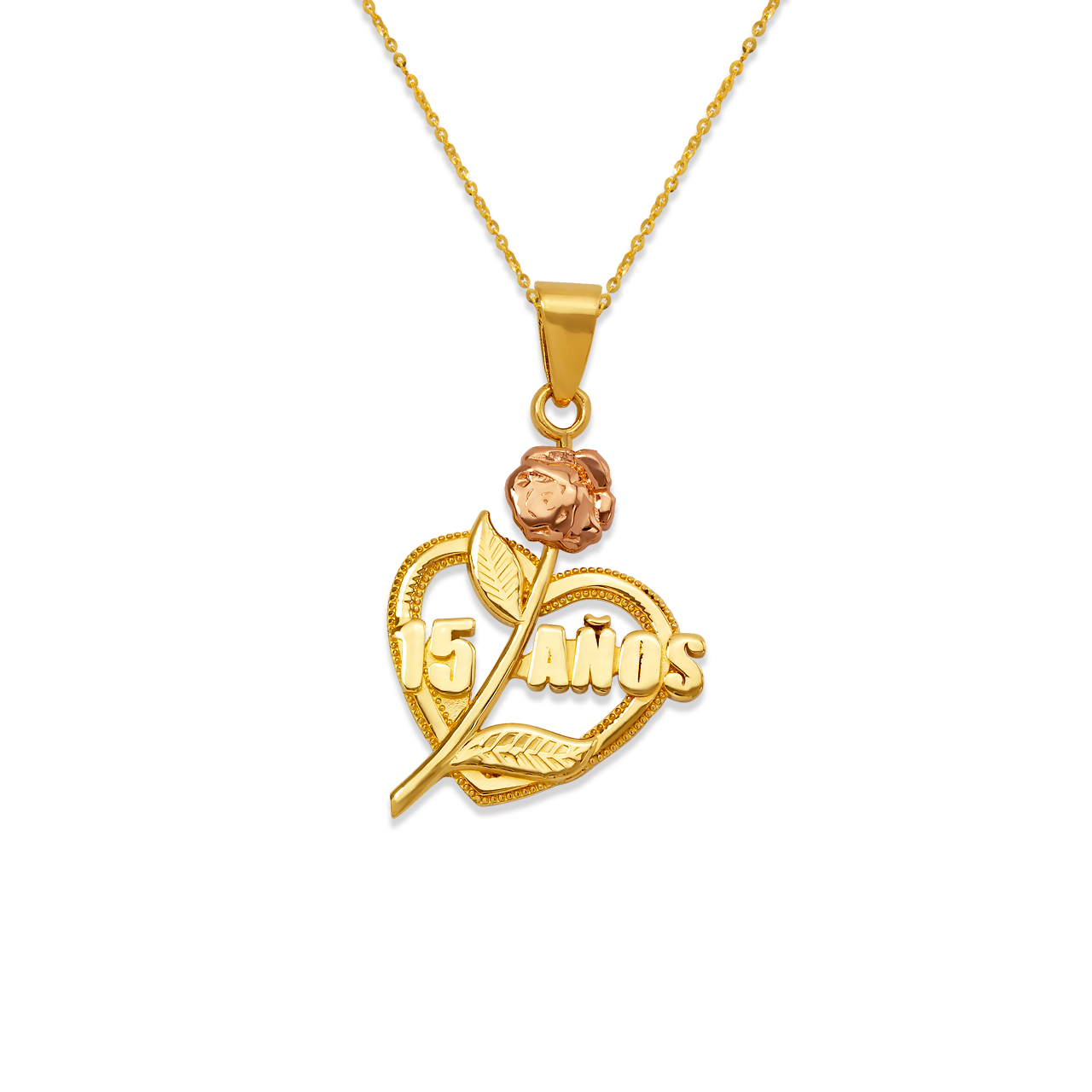 15 Anos Rose Heart Pendant