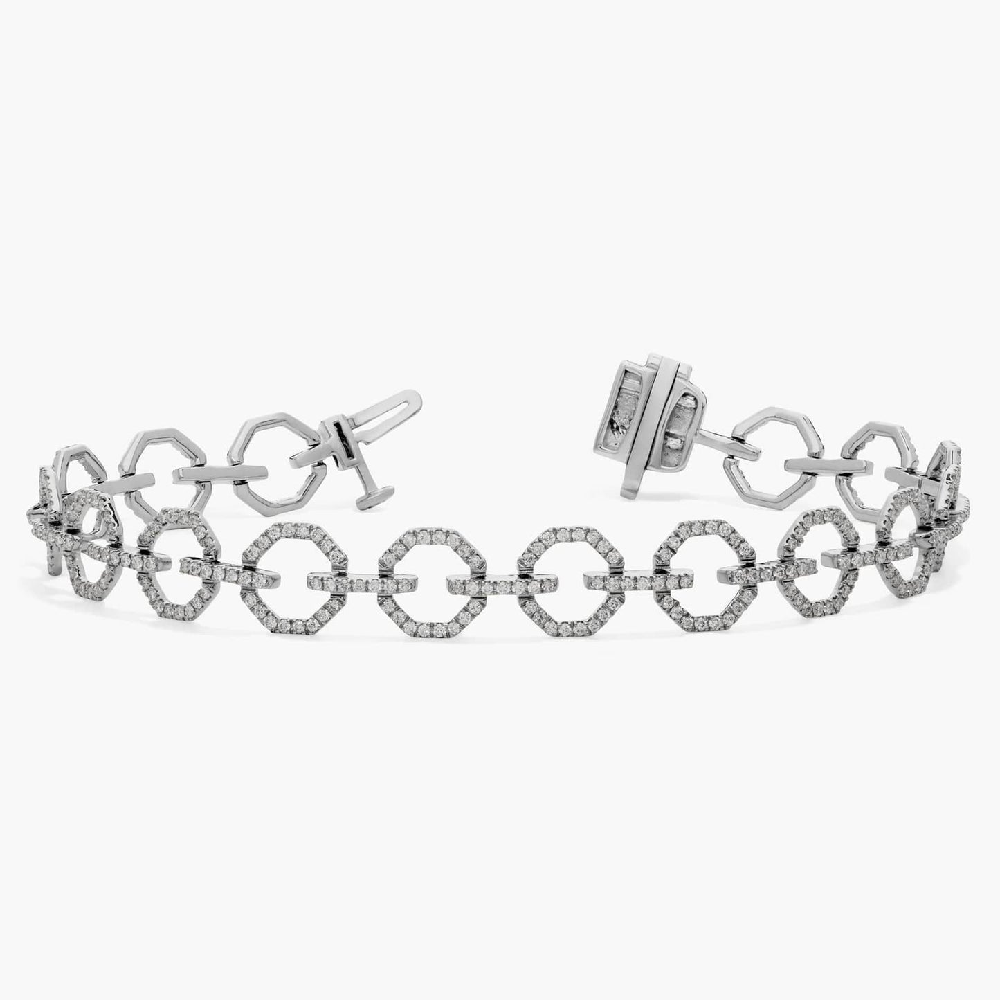 Pavé Diamond Octagon Link Bracelet