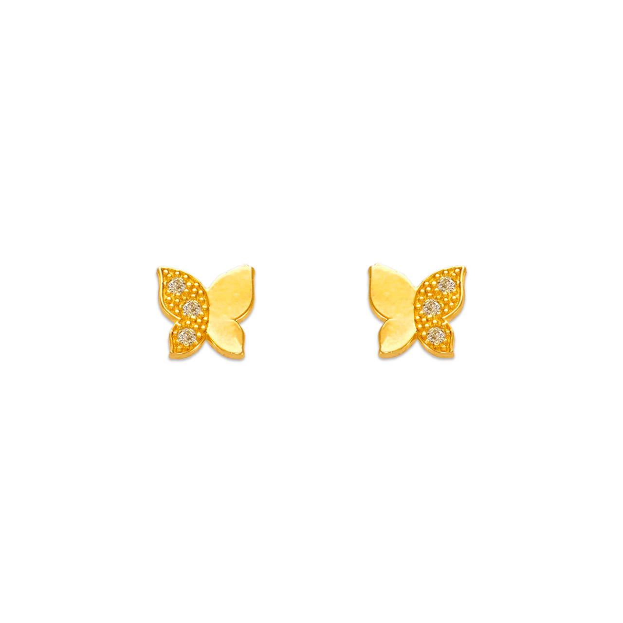 Butterfly Pave CZ Stud Earrings