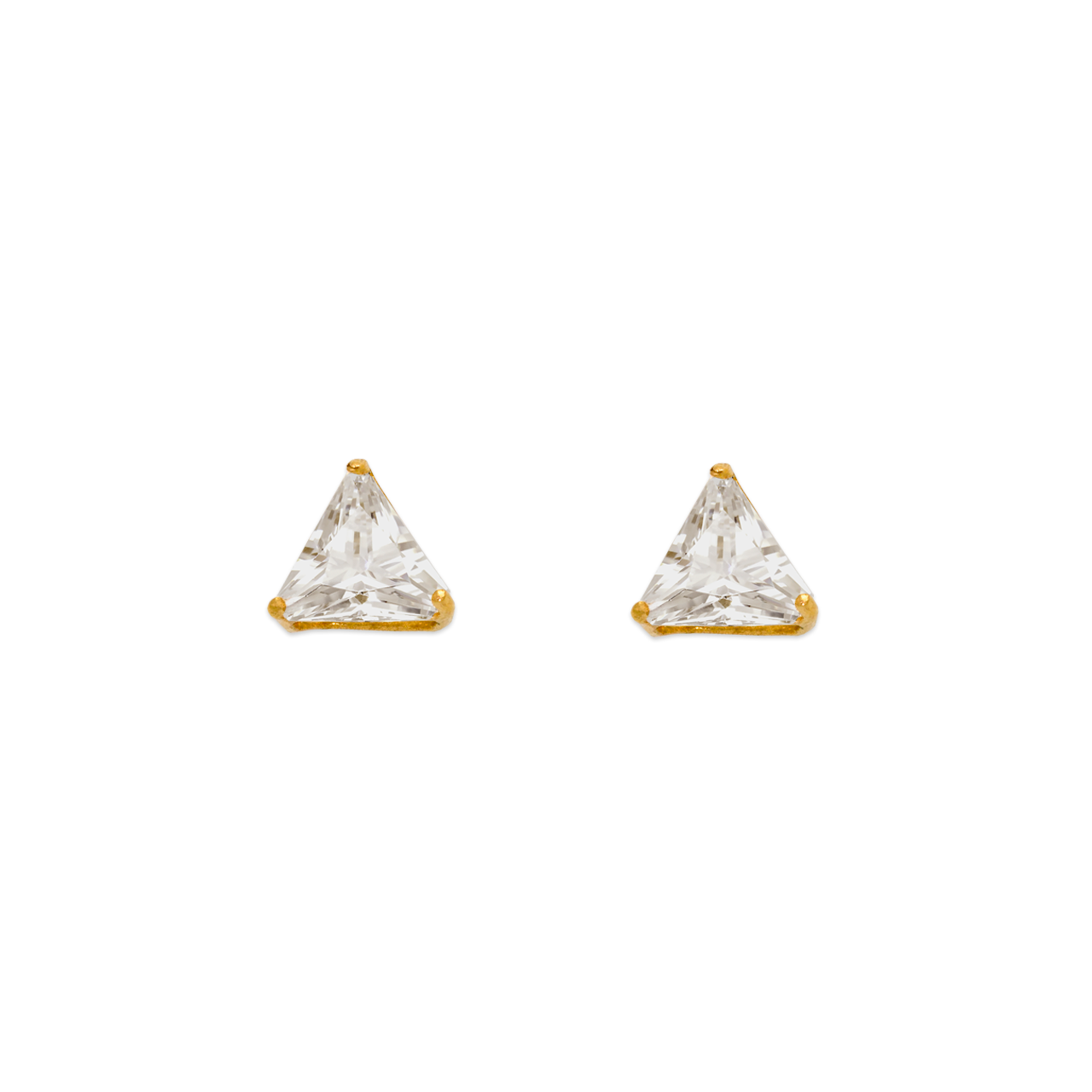 Triangle Cut CZ Stud Earrings