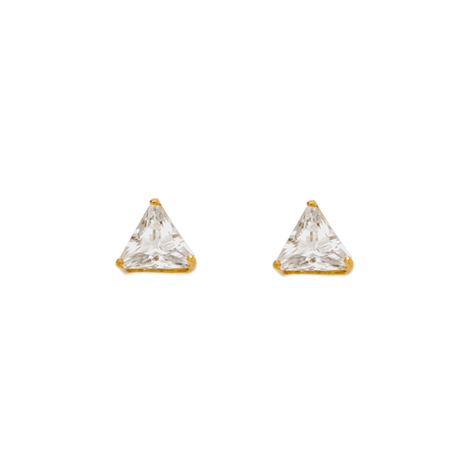 Triangle Cut CZ Stud Earrings