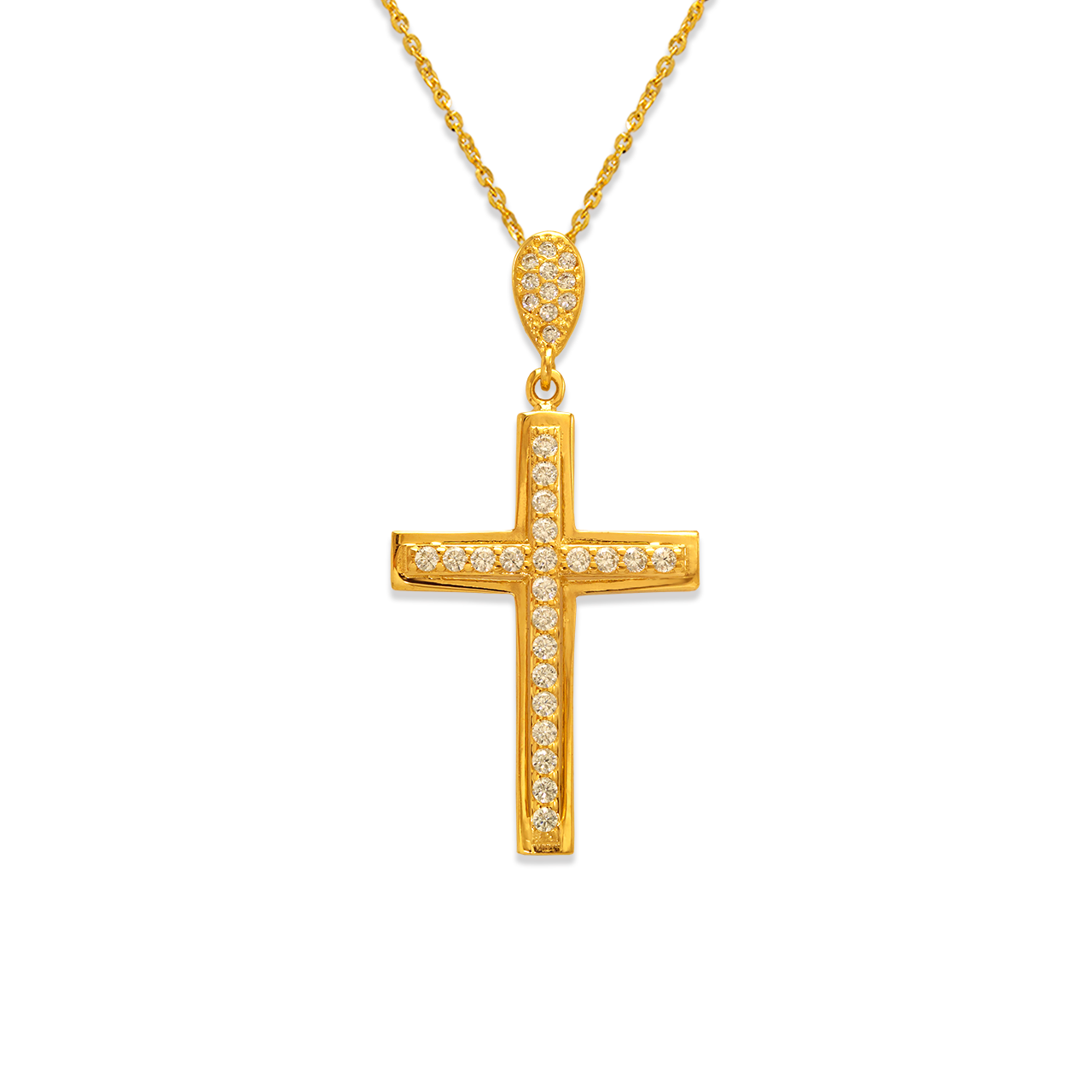 Fancy Cross CZ Pendant