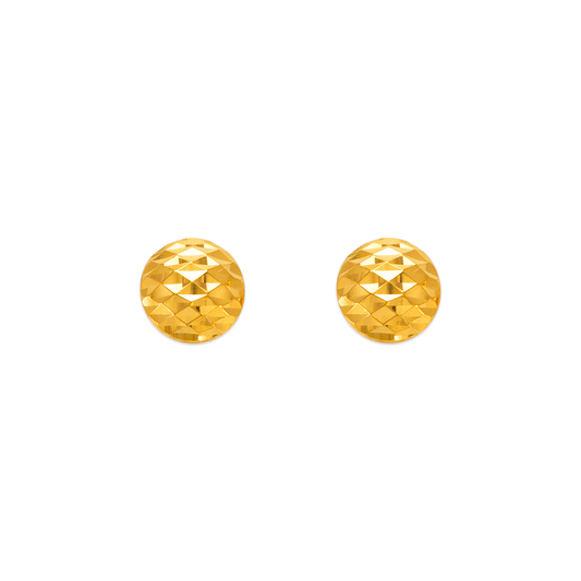 Diamond Cut Curved Ball Stud Earrings