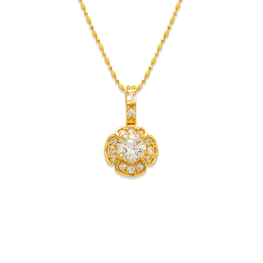 Fancy Flower CZ Pendant