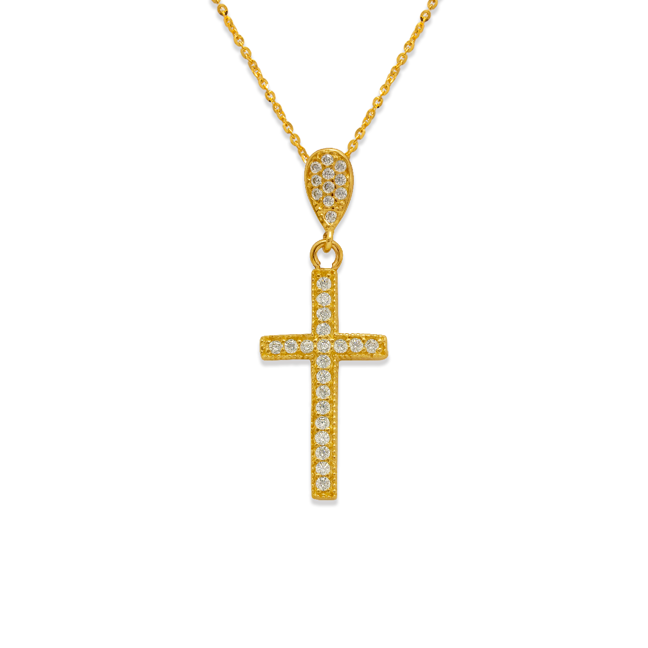 Fancy Cross CZ Pendant