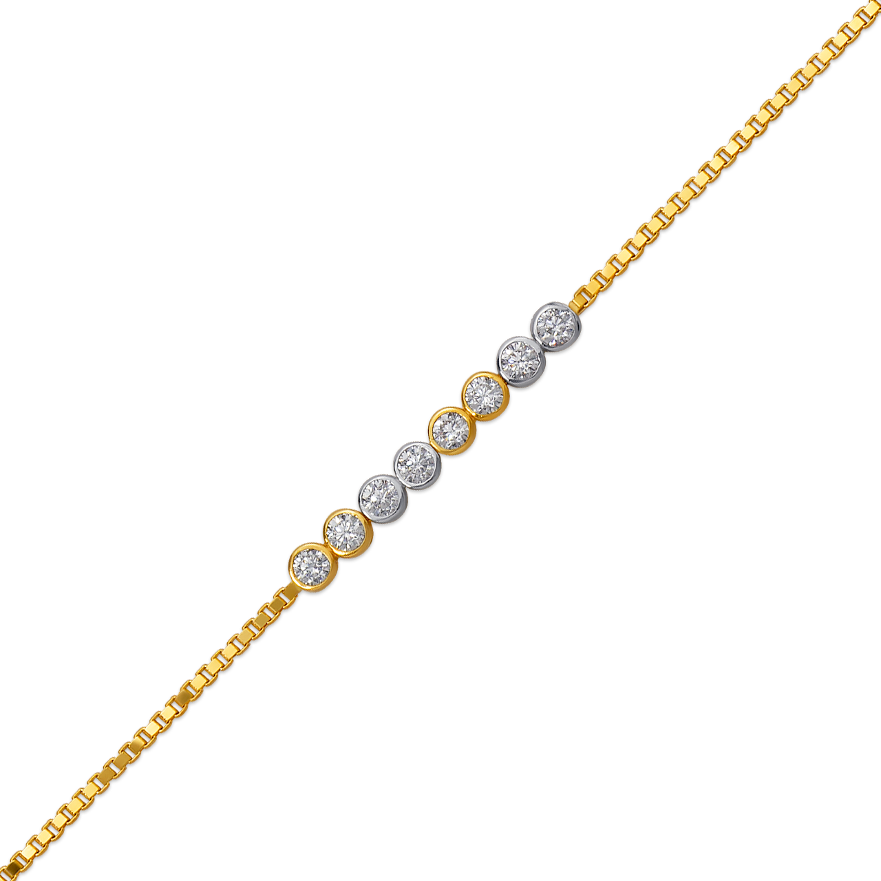 Ladies High Polished CZ Bracelet