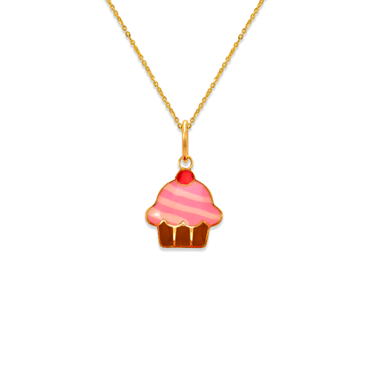 Cupcake Enamel Pendant