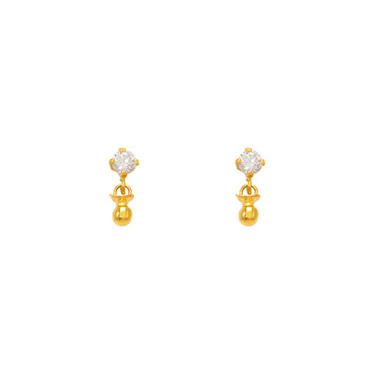 Dangling Pacifier CZ Stud Earrings