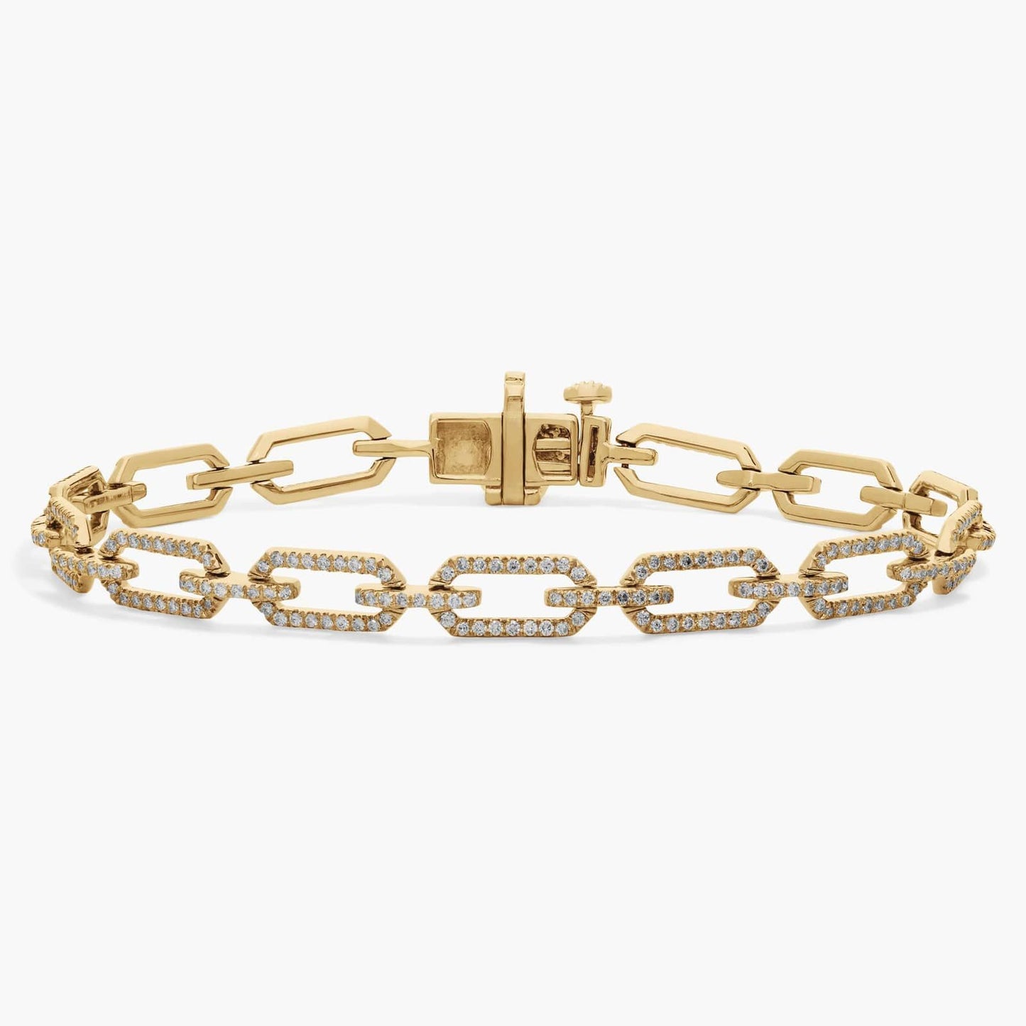 Pavé Diamond Paperclip Link Bracelet