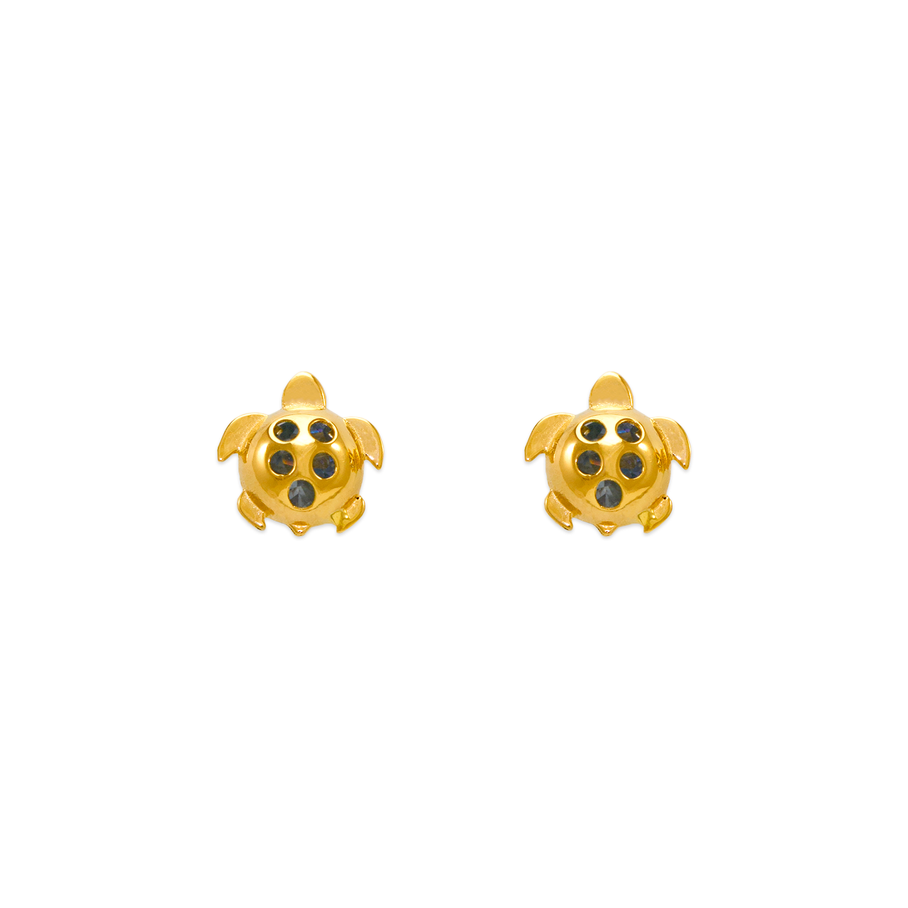 Small Light Blue Turtle CZ Stud Earrings