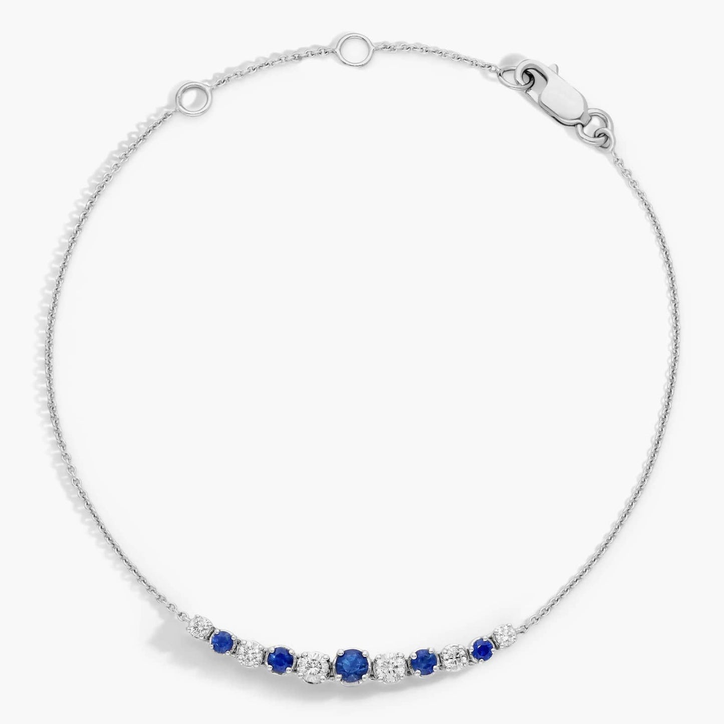 Sapphire and Diamond Graduated Curve Bracelet