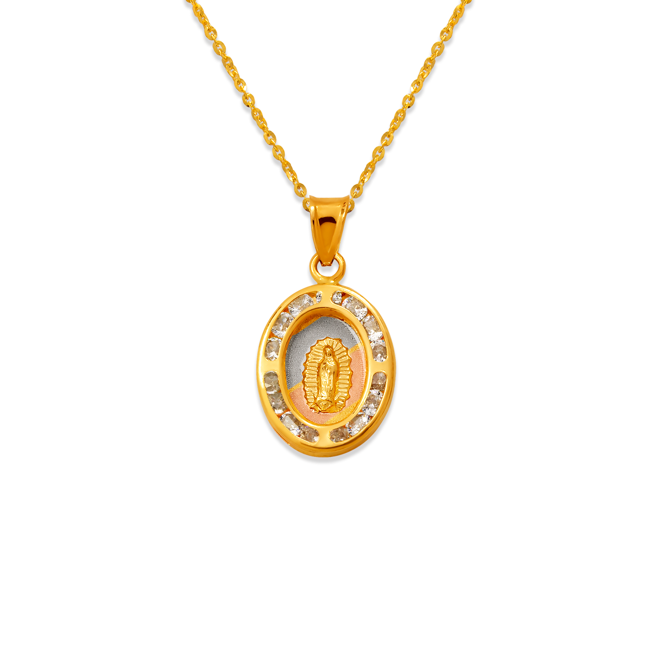 Oval Guadalupe CZ Pendant