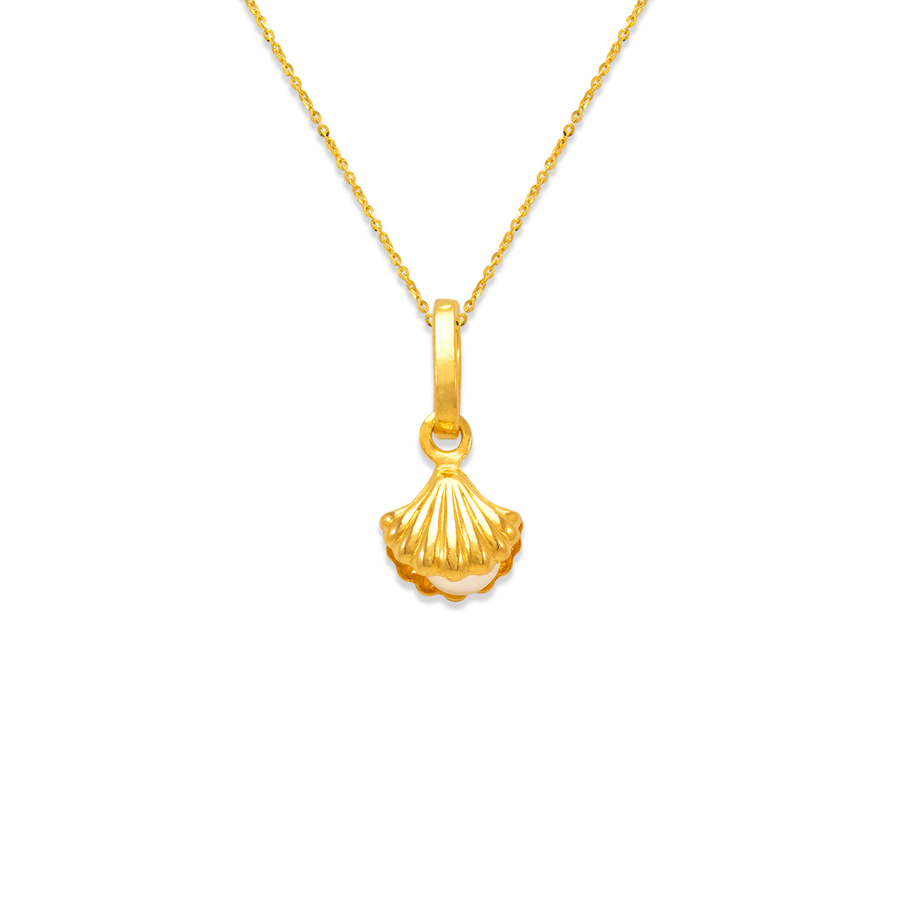 Clam with Pearl Charm Pendant