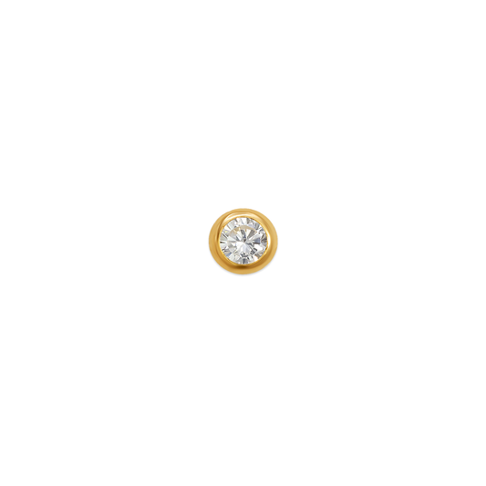 Single Bezel CZ Stud Earrings