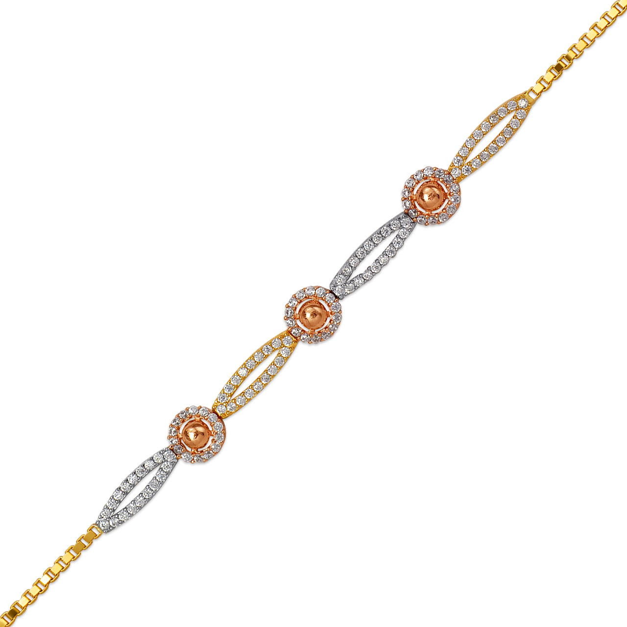 Ladies High Polished CZ Bracelet