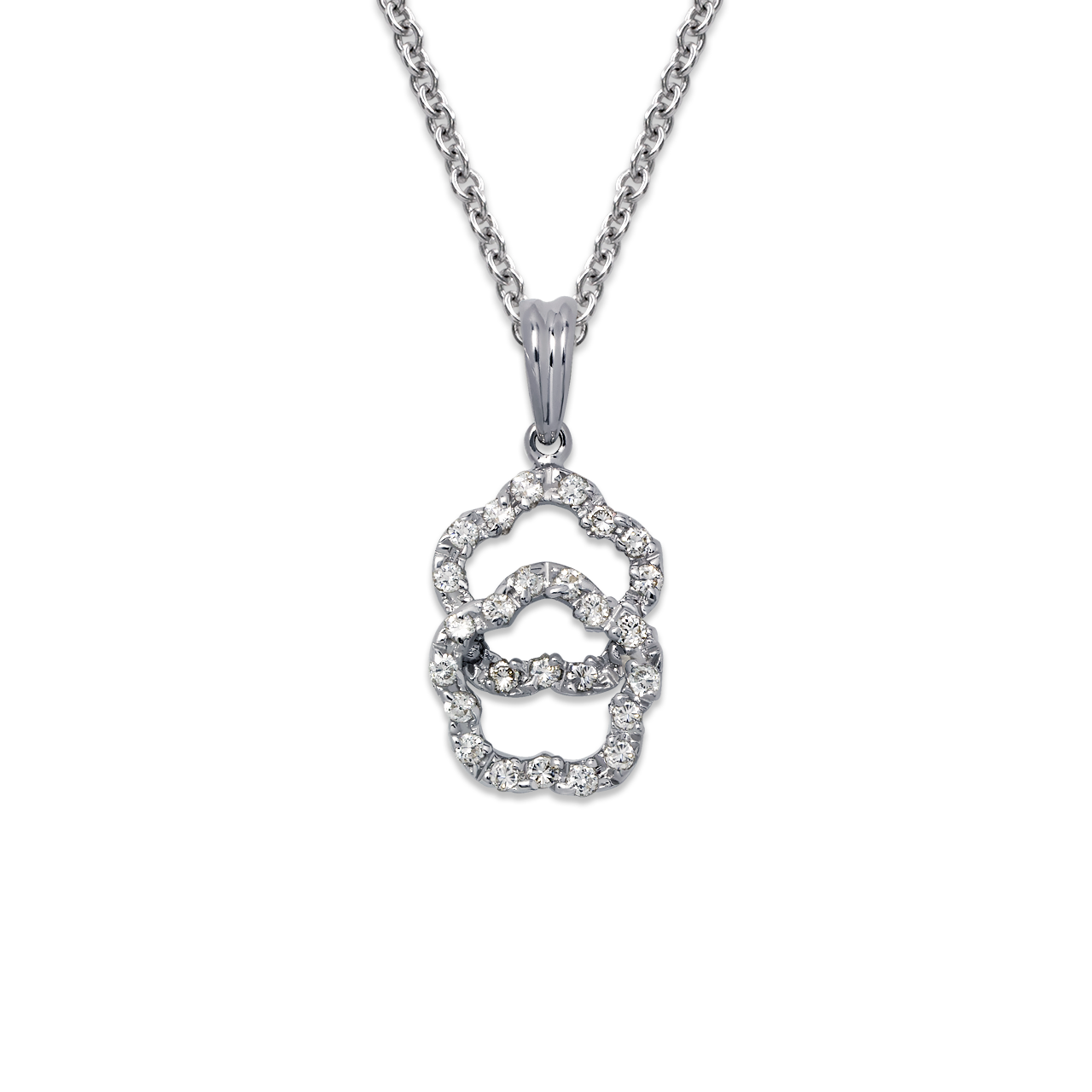 Layered Flower CZ Pendant