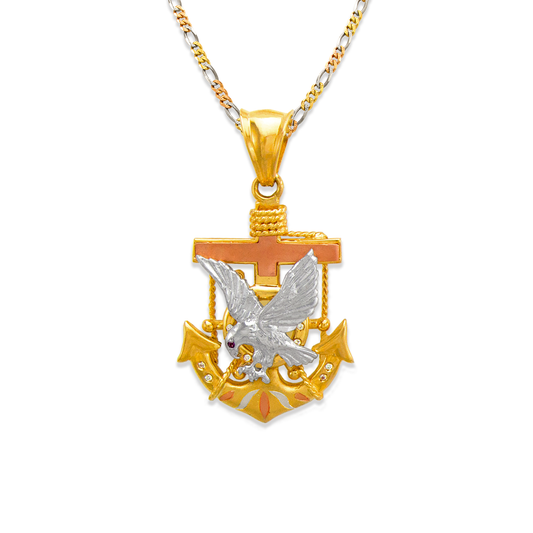 Fancy Eagle Anchor CZ Pendant