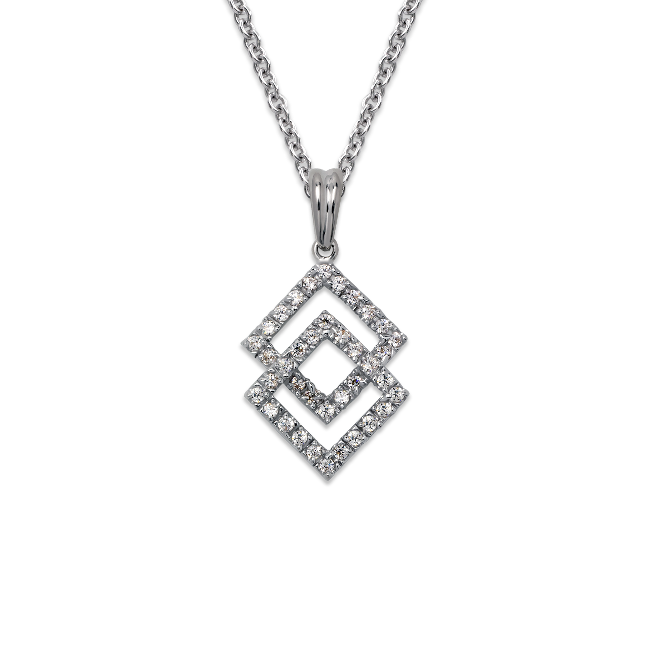 Double Diamond Shaped CZ Pendant