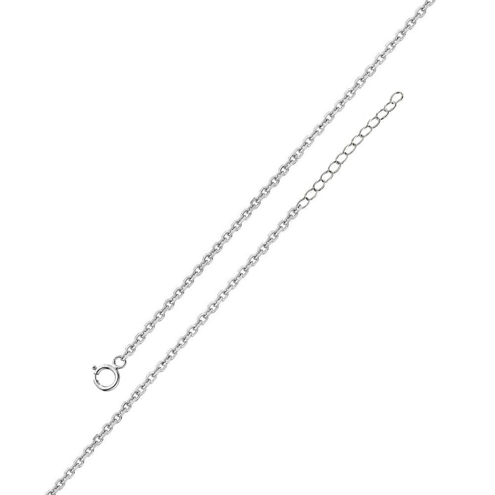 Rhodium Plated 925 Sterling Silver Adjustable Extension Chain