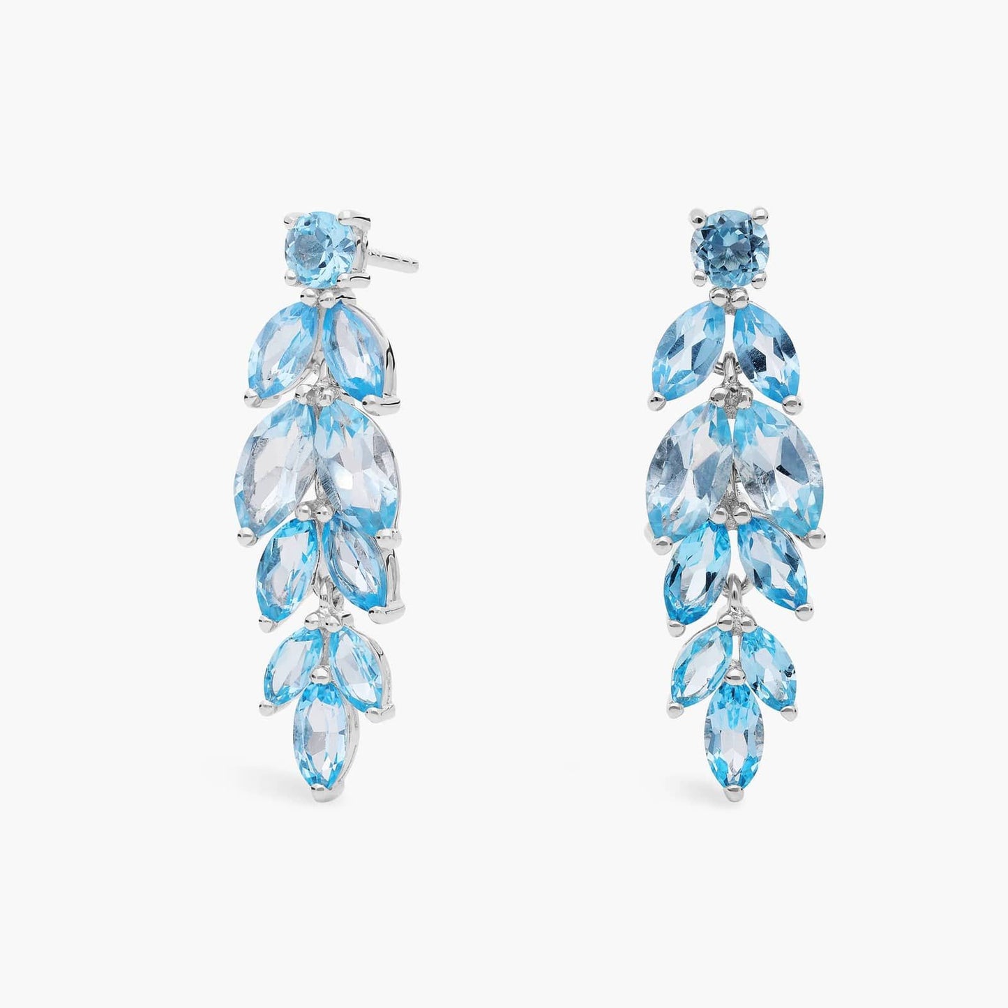 Sky Blue Topaz Fashion Petal Drop Earrings